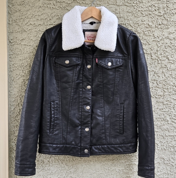 Levi's Jackets & Blazers - Levis Faux Leather Sherpa Lined Jacket